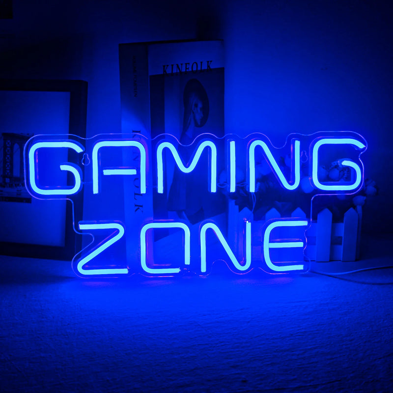 Gaming Zone Neon LED Sign – USB Powered Wall Decor, Multicolor Game Neon Lights for Game Room, Bedroom, and Gamer Gifts