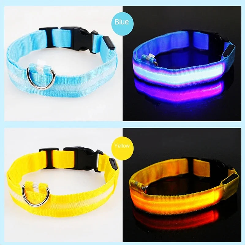 Dog LuminousCollar Anti-lost Glowing  LED Light Pet Collar Collar For Small Medium Large Dogs Collars Leads Safety Necklace