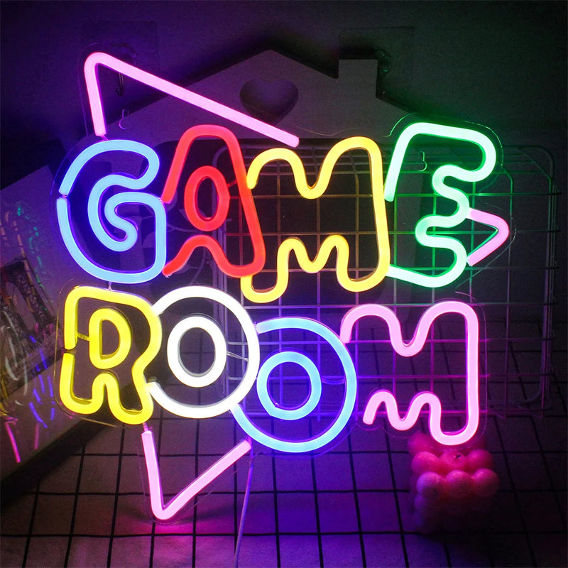 Gaming Zone Neon LED Sign – USB Powered Wall Decor, Multicolor Game Neon Lights for Game Room, Bedroom, and Gamer Gifts