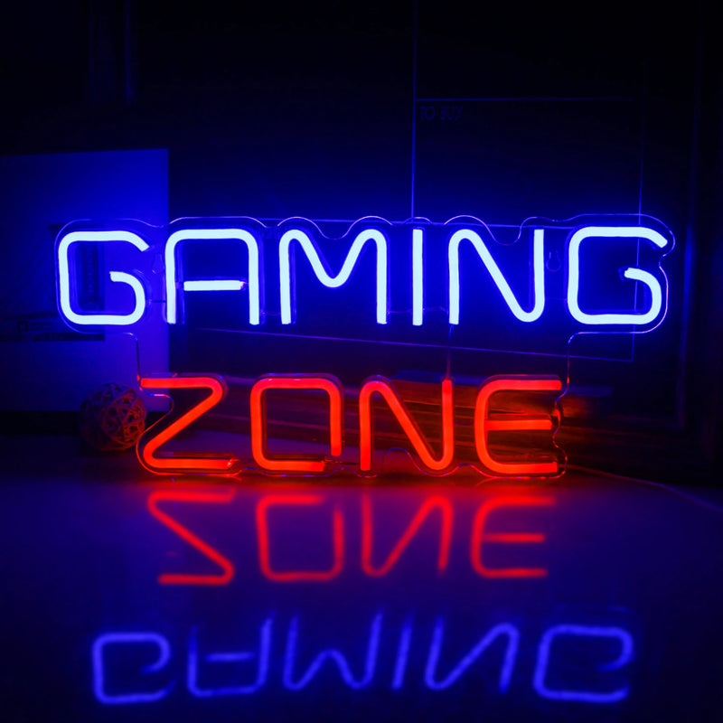 Gaming Zone Neon LED Sign – USB Powered Wall Decor, Multicolor Game Neon Lights for Game Room, Bedroom, and Gamer Gifts