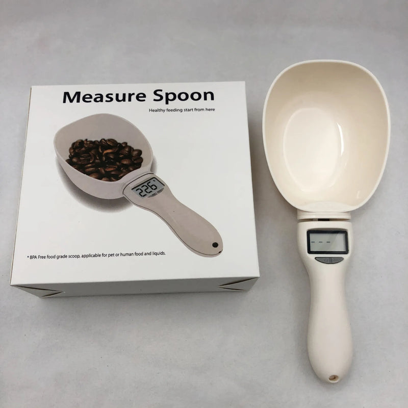 Pet Food Scale LCD – Electronic Precision Weighing Tool with Digital Display, Dog & Cat Feeding Measuring Spoon, Kitchen Scale