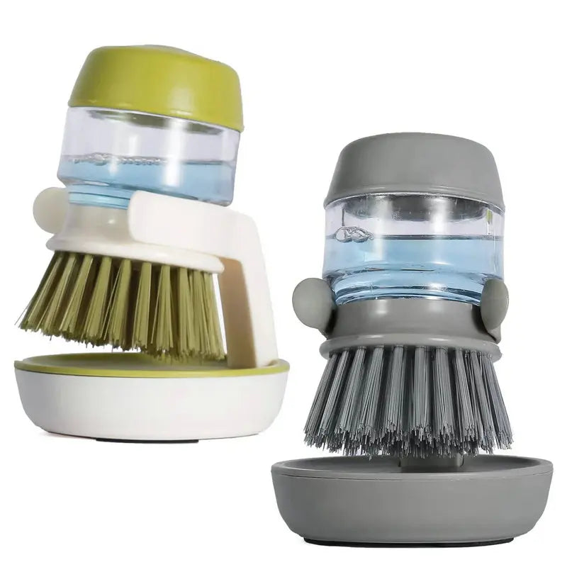 Appliance - Dish Brush With Soap Dispenser Multi Use Soap Dispensing Scrub Brush For Household Universal Kitchen Dish Palm Brush With Tary