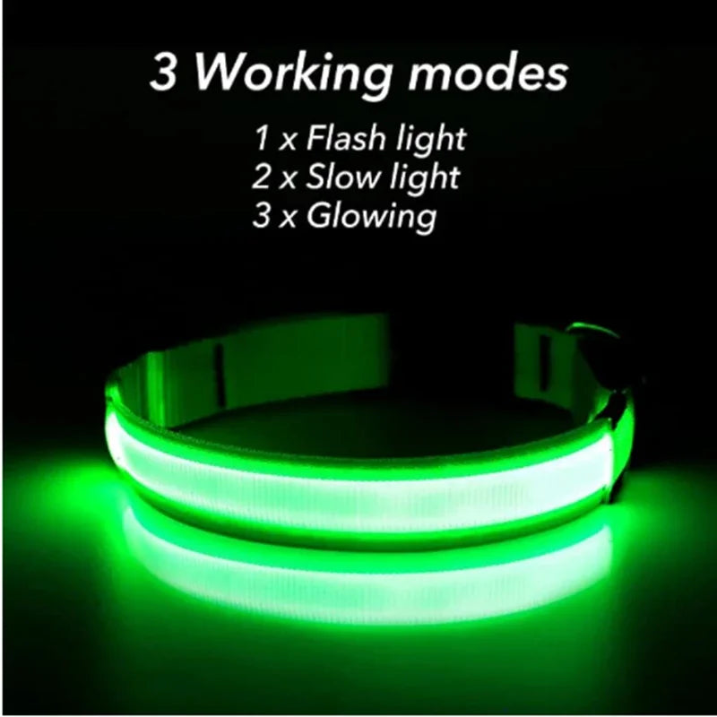 Dog LuminousCollar Anti-lost Glowing  LED Light Pet Collar Collar For Small Medium Large Dogs Collars Leads Safety Necklace